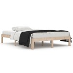 vidaXL Cadru de pat dublu, 135x190 cm, lemn masiv