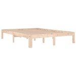vidaXL Cadru de pat dublu, 135x190 cm, lemn masiv