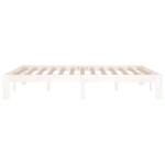 vidaXL Cadru de pat dublu, alb, 135x190 cm, lemn masiv