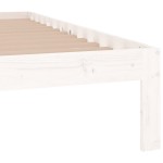 vidaXL Cadru de pat dublu, alb, 135x190 cm, lemn masiv