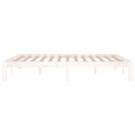vidaXL Cadru de pat King Size, alb, 150x200 cm, lemn masiv vidaXL Cadru de pat King Size, alb, 150x200 cm, lemn masiv