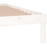 vidaXL Cadru de pat King Size, alb, 150x200 cm, lemn masiv vidaXL Cadru de pat King Size, alb, 150x200 cm, lemn masiv