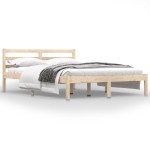 vidaXL Cadru de pat dublu, 135x190 cm, lemn masiv de pin