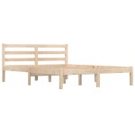 vidaXL Cadru de pat dublu, 135x190 cm, lemn masiv de pin