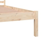 vidaXL Cadru de pat dublu, 135x190 cm, lemn masiv de pin