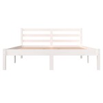vidaXL Cadru de pat dublu, alb, 135x190 cm, lemn masiv de pin