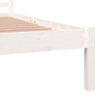 vidaXL Cadru de pat dublu, alb, 135x190 cm, lemn masiv de pin