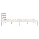 vidaXL Cadru de pat King Size, alb, 150x200 cm, lemn masiv de pin vidaXL Cadru de pat King Size, alb, 150x200 cm, lemn masiv de pin