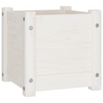 vidaXL Jardinieră de grădină, alb, 31x31x31 cm, lemn masiv de pin vidaXL Jardinieră de grădină, alb, 31x31x31 cm, lemn masiv de pin