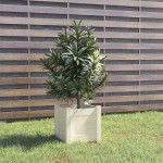 vidaXL Jardinieră de grădină, alb, 31x31x31 cm, lemn masiv de pin vidaXL Jardinieră de grădină, alb, 31x31x31 cm, lemn masiv de pin