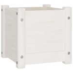 vidaXL Jardiniere de grădină, 2 buc., alb, 31x31x31 cm, lemn masiv pin