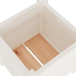 vidaXL Jardiniere de grădină, 2 buc., alb, 31x31x31 cm, lemn masiv pin