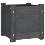 vidaXL Jardinieră de grădină, gri, 31x31x31 cm, lemn masiv de pin vidaXL Jardinieră de grădină, gri, 31x31x31 cm, lemn masiv de pin