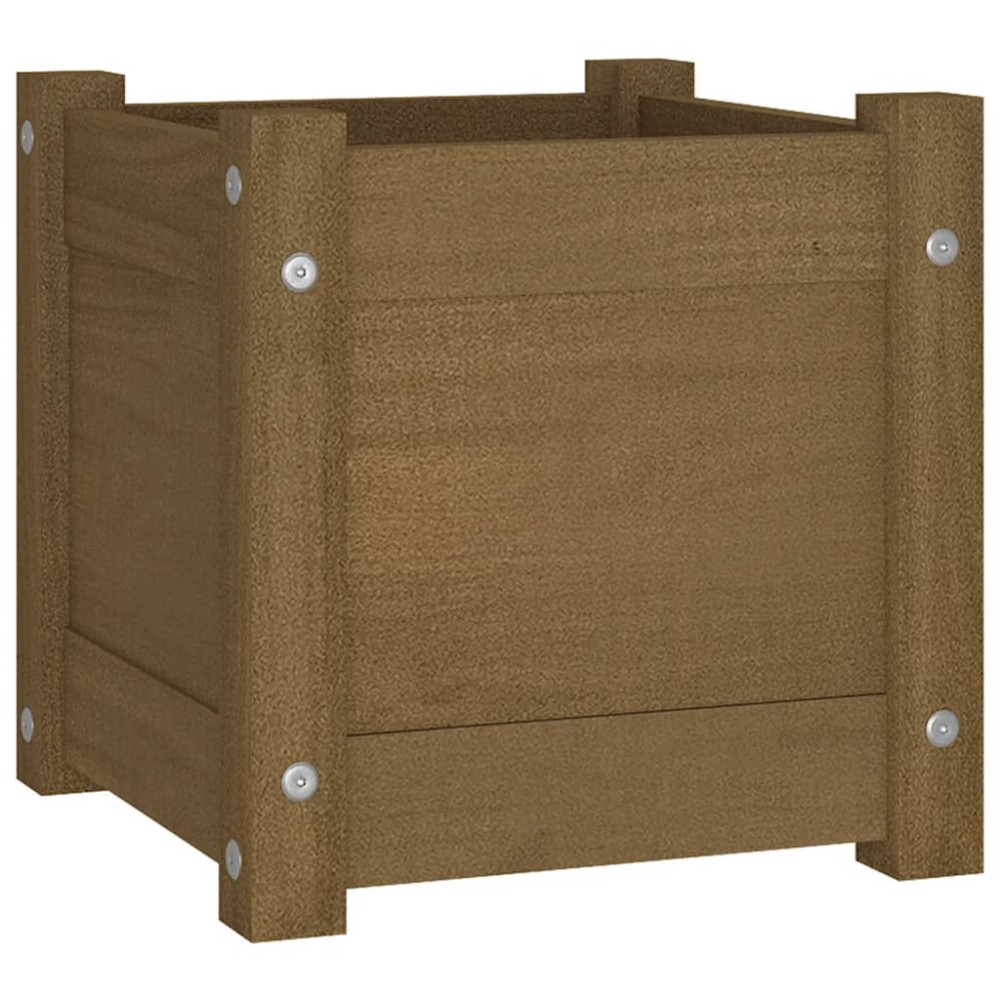 vidaXL Jardinieră de grădină, maro miere, 31x31x31 cm, lemn pin