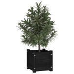 vidaXL Jardinieră de grădină, negru, 31x31x31 cm, lemn masiv de pin