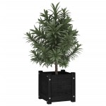 vidaXL Jardiniere grădină, 2 buc., negru, 31x31x31 cm, lemn masiv pin