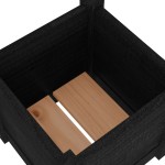 vidaXL Jardiniere grădină, 2 buc., negru, 31x31x31 cm, lemn masiv pin