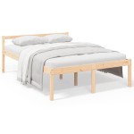vidaXL Pat pentru seniori, 140x190 cm, lemn masiv de pin
