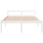 vidaXL Pat pentru seniori king, alb, 150x200 cm, lemn masiv de pin vidaXL Pat pentru seniori king, alb, 150x200 cm, lemn masiv de pin