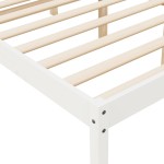 vidaXL Pat pentru seniori king, alb, 150x200 cm, lemn masiv de pin vidaXL Pat pentru seniori king, alb, 150x200 cm, lemn masiv de pin