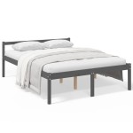 vidaXL Pat pentru seniori king, gri, 150x200 cm, lemn masiv de pin