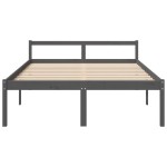 vidaXL Pat pentru seniori king, gri, 150x200 cm, lemn masiv de pin