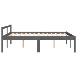 vidaXL Pat pentru seniori king, gri, 150x200 cm, lemn masiv de pin