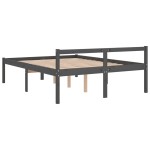 vidaXL Pat pentru seniori king, gri, 150x200 cm, lemn masiv de pin