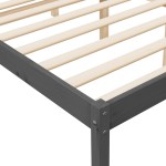 vidaXL Pat pentru seniori king, gri, 150x200 cm, lemn masiv de pin