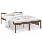 vidaXL Pat pentru seniori king, maro miere, 150x200 cm, lemn masiv pin