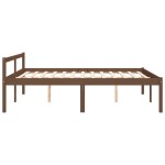 vidaXL Pat pentru seniori king, maro miere, 150x200 cm, lemn masiv pin