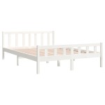 vidaXL Cadru de pat King Size, alb, 150x200 cm, lemn masiv vidaXL Cadru de pat King Size, alb, 150x200 cm, lemn masiv