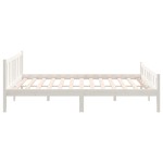 vidaXL Cadru de pat King Size, alb, 150x200 cm, lemn masiv vidaXL Cadru de pat King Size, alb, 150x200 cm, lemn masiv