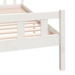 vidaXL Cadru de pat King Size, alb, 150x200 cm, lemn masiv vidaXL Cadru de pat King Size, alb, 150x200 cm, lemn masiv
