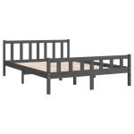 vidaXL Cadru de pat King Size, gri, 150x200 cm, lemn masiv vidaXL Cadru de pat King Size, gri, 150x200 cm, lemn masiv