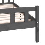 vidaXL Cadru de pat King Size, gri, 150x200 cm, lemn masiv vidaXL Cadru de pat King Size, gri, 150x200 cm, lemn masiv