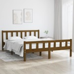 vidaXL Cadru de pat King Size, maro miere, 150x200 cm, lemn masiv vidaXL Cadru de pat King Size, maro miere, 150x200 cm, lemn masiv