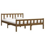 vidaXL Cadru de pat King Size, maro miere, 150x200 cm, lemn masiv vidaXL Cadru de pat King Size, maro miere, 150x200 cm, lemn masiv