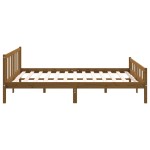 vidaXL Cadru de pat King Size, maro miere, 150x200 cm, lemn masiv vidaXL Cadru de pat King Size, maro miere, 150x200 cm, lemn masiv