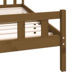 vidaXL Cadru de pat King Size, maro miere, 150x200 cm, lemn masiv vidaXL Cadru de pat King Size, maro miere, 150x200 cm, lemn masiv