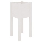 vidaXL Jardinieră de grădină, alb, 31x31x70 cm, lemn masiv de pin vidaXL Jardinieră de grădină, alb, 31x31x70 cm, lemn masiv de pin