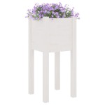vidaXL Jardinieră de grădină, alb, 31x31x70 cm, lemn masiv de pin vidaXL Jardinieră de grădină, alb, 31x31x70 cm, lemn masiv de pin