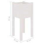 vidaXL Jardinieră de grădină, alb, 31x31x70 cm, lemn masiv de pin vidaXL Jardinieră de grădină, alb, 31x31x70 cm, lemn masiv de pin