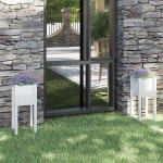 vidaXL Jardiniere de grădină, 2 buc., alb, 31x31x70 cm, lemn masiv pin vidaXL Jardiniere de grădină, 2 buc., alb, 31x31x70 cm, lemn masiv pin