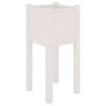 vidaXL Jardiniere de grădină, 2 buc., alb, 31x31x70 cm, lemn masiv pin vidaXL Jardiniere de grădină, 2 buc., alb, 31x31x70 cm, lemn masiv pin