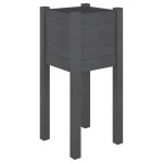vidaXL Jardinieră de grădină, gri, 31x31x70 cm, lemn masiv de pin vidaXL Jardinieră de grădină, gri, 31x31x70 cm, lemn masiv de pin