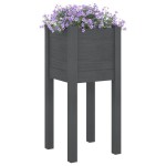 vidaXL Jardinieră de grădină, gri, 31x31x70 cm, lemn masiv de pin vidaXL Jardinieră de grădină, gri, 31x31x70 cm, lemn masiv de pin