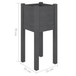 vidaXL Jardinieră de grădină, gri, 31x31x70 cm, lemn masiv de pin vidaXL Jardinieră de grădină, gri, 31x31x70 cm, lemn masiv de pin