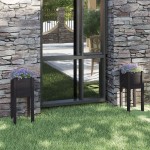 vidaXL Jardiniere de grădină 2 buc. negru 31x31x70 cm lemn masiv pin vidaXL Jardiniere de grădină 2 buc. negru 31x31x70 cm lemn masiv pin