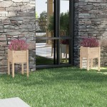 vidaXL Jardiniere de grădină, 2 buc., 40x40x70 cm, lemn masiv de pin vidaXL Jardiniere de grădină, 2 buc., 40x40x70 cm, lemn masiv de pin